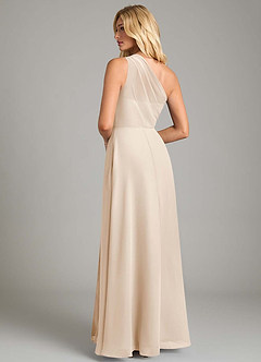 Azazie Phaedra Bridesmaid Dresses White Alabaster A-Line One Shoulder Chiffon Dress image10