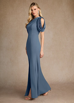 Azazie Paris vestidos de madre de la novia Vestido de Crepúsculo de Crepé elástico de Sirena con Plisado image2