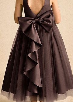 Azazie Solia Robe Demoiselle D'honneur Fillette Robe Princesse en Tulle Arc Ganache image7