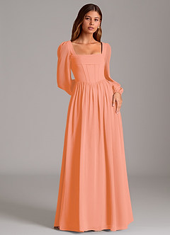 Azazie Maree Bridesmaid Dresses Sunset A-Line Corset Chiffon Dress image4