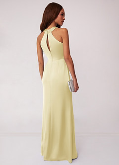 Barbie ♥ Azazie Bridesmaid Dresses Lemon Sorbet Sheath Stretch Satin Dress image2