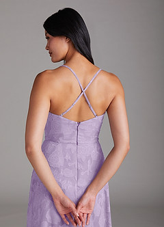 Azazie Naeem Robes de demoiselle d'honneur Robe Trapèze en Blumen-Burnout Lilas image5