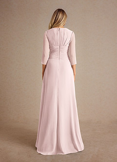 Azazie Mayfield Mother of the Bride Dresses Blushing Pink A-Line Pleated Chiffon Dress image3