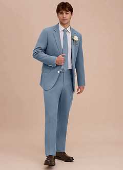 front Ethan Dusty Blue Refined Weave Suit