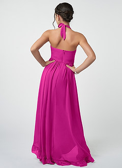Azazie Hermione Junior Fuchsia A-Line Chiffon Dress image3