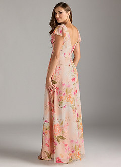 Azazie Omari Bridesmaid Dresses Abstract Bouquet Floral A-Line Chiffon Dress image6