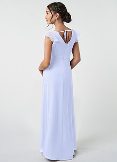 Azazie Claudine Junior Lavender A-Line Pleated Chiffon Dress image4