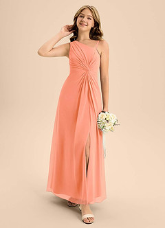 Azazie Brooke Junior Klä av A-Line i Chiffong Sidoslits image3