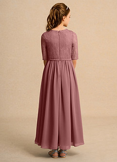 Azazie Pippin Junior Formal Jurken voor bloemenmeisjes A-Lijn Jurk van Kant Woestijnroos image2