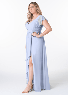 Azazie Omari Bridesmaid Dresses Ice A-Line Chiffon Dress image9
