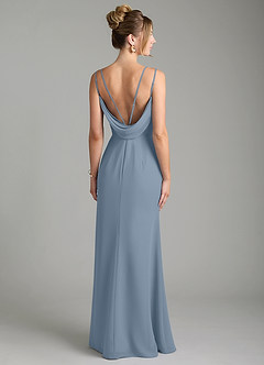Azazie Egypt Bridesmaid Dresses Dusty Blue Sheath Sweetheart Neckline Chiffon Dress image2
