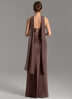 Azazie Nicki Bridesmaid Dresses Ganache Sheath Corset Stretch Satin Dress image5