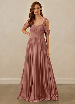 Christian Siriano Bridal for Azazie 1013 Bridesmaid Dresses Cedar Rose A-Line Off the Shoulder Chiffon Dress image8