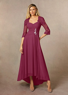 Azazie Anne Mother of the Bride Dresses Mulberry Sheath Sweetheart Sequins Lace Dress image4