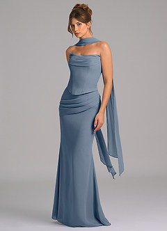 Azazie Sorrel Brautjungfernkleider Meerjungfrau-Linie Korsett Chiffon Kleid Zwielichtviolett image5