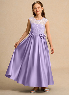 Azazie Candy Girl Flower Girl Klänningar Klä Balklänning i Matt satäng Rosett image4