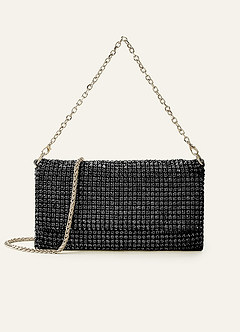 front Crystal Embellished Envelope Clutch
