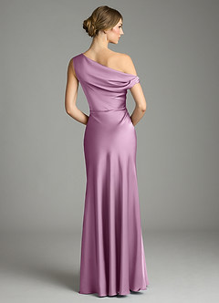 Azazie Emerson Bridesmaid Dresses Wisteria Mermaid Off the Shoulder Stretch Satin Dress image3