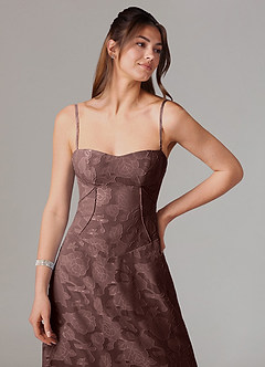 Azazie Valentine Suknie dla druhen Linia A Dekolt w kształcie serca Kwiatowe wypalenie Do ziemi Sukienka image6