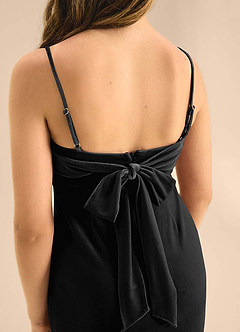 Azazie Mai Junior Black A-Line Sweetheart Neckline Velvet Dress image8
