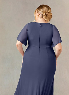 Azazie Selah Mother of the Bride Dresses Stormy A-Line V-Neck ruched Mesh Dress image7