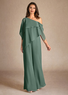Azazie Halima Mère de la mariée Robes Robe Combinaison/Tailleur Pantalon en Mousseline de soie Fente Latérale Mousse De Mer image4