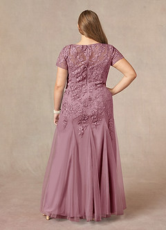 Azazie Laurie Mother of the Bride Dresses Vintage Mauve Mermaid Scoop Sequins Tulle Dress image10