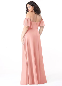 Azazie Sue At-home Try On Dresses Matcha A-Line Off the Shoulder Chiffon Convertible Dress image10