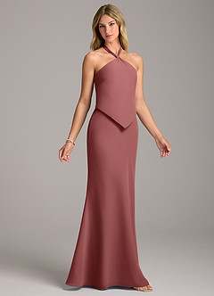 Azazie Keisha Bridesmaid Dresses Amethyst Sheath Chiffon Dress image3