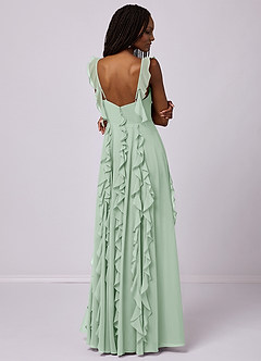 Barbie ♥ Azazie Bridesmaid Dresses Agave A-Line with Pockets Chiffon Dress image2