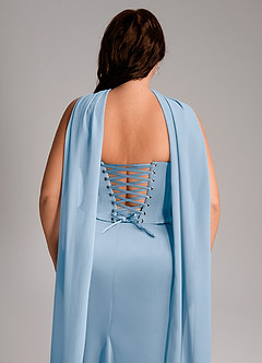 Azazie Sorrel Bridesmaid Dresses Powder Blue Mermaid Strapless Stretch Satin Convertible Dress image12