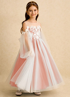 Azazie Zimi vestidos de niña de las flores Vestido de Atardecer de Tul de Princesa con Escote de Corazón image6