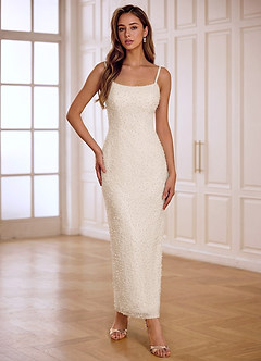 Florginem White Beading Lace Wedding Guest image3