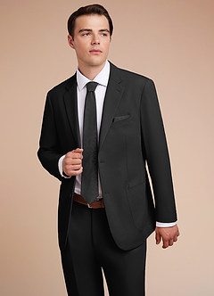 front Owen Black Lightweight Tailored Suit Jacket