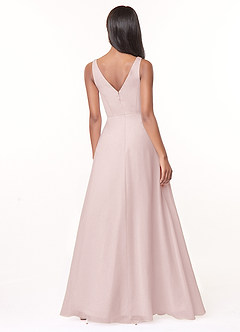 Azazie Nala Bridesmaid Dresses Blushing Pink A-Line Pleated Chiffon Dress image2