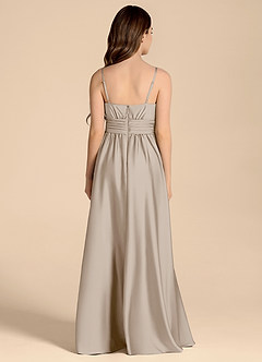 Azazie Catalina Junior Abito A-Line in Raso Elasticizzato Scollo a Cuore Gelo image2