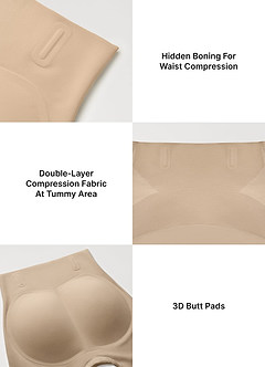front Szorty modelujące bezszwowe szorty z wkładką 3D Butt-Padding (modelujące brzuch i podnoszące pośladki)