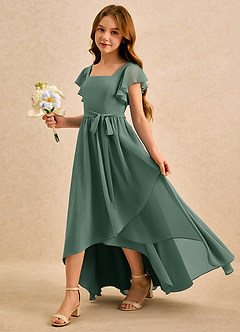 Azazie Milly Girls Formal Flower Girl Klänningar Klä A-Line i Chiffong Plisserad image6