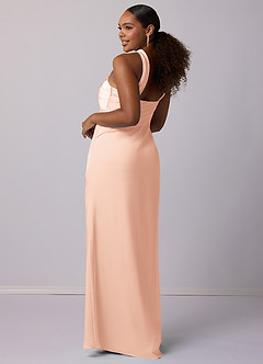 Barbie ♥ Azazie Bridesmaid Dresses English Rose Mermaid One Shoulder Stretch Satin Dress image10