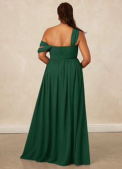Christian Siriano Bridal for Azazie 1014 Bridesmaid Dresses Dark Green A-Line Off the Shoulder Chiffon Dress image17