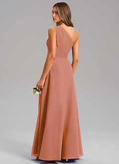 Azazie Phaedra Bridesmaid Dresses MAI TAI A-Line One Shoulder Chiffon Dress image7