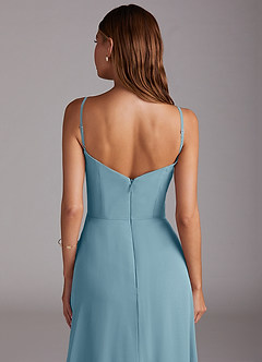 Azazie Marley Bridesmaid Dresses Moody Blue A-Line Off the Shoulder Chiffon Convertible Dress image11