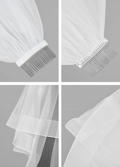 front Richelle Fingertip Veil With Blusher