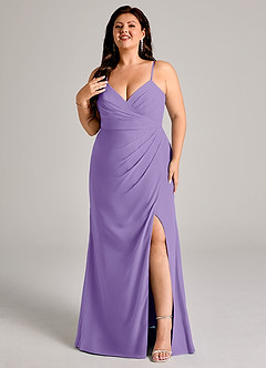 Azazie Maci Bridesmaid Dresses Tahiti Sheath Pleated Chiffon Dress image8