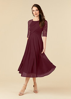 Azazie Gracelyn Abiti per la Madre della Sposa Abito A-Line in Pizzo Cabernet image3
