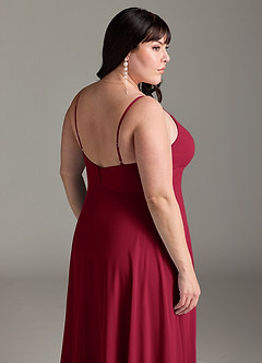 Azazie Akita Bridesmaid Dresses Burgundy A-Line Chiffon Dress image11