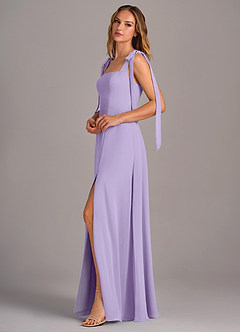 Azazie Debra Bridesmaid Dresses Lilac A-Line with Pockets Chiffon Convertible Dress image4