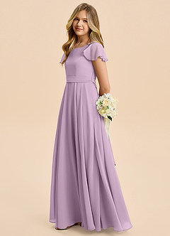 Azazie Cady Junior Wisteria A-Line Pleated Chiffon Dress image7