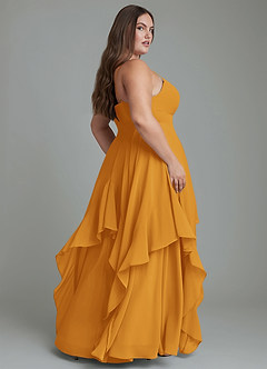Azazie Zaina Bridesmaid Dresses Butterscotch A-Line Chiffon Dress image8
