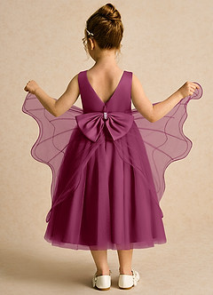 Azazie Pear Robe Demoiselle D'honneur Fillette Robe Princesse en Tulle Arc Mûre image3